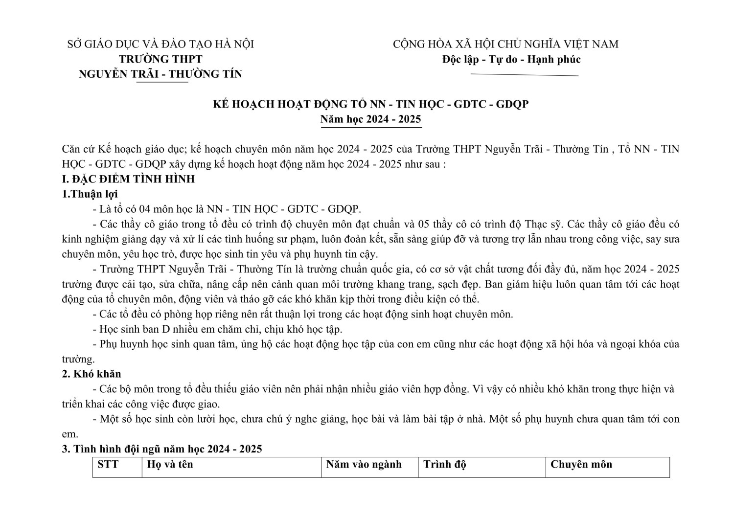 KH To NN Tinhoc GDTC GDQP 2024 2025 hình ảnh 0