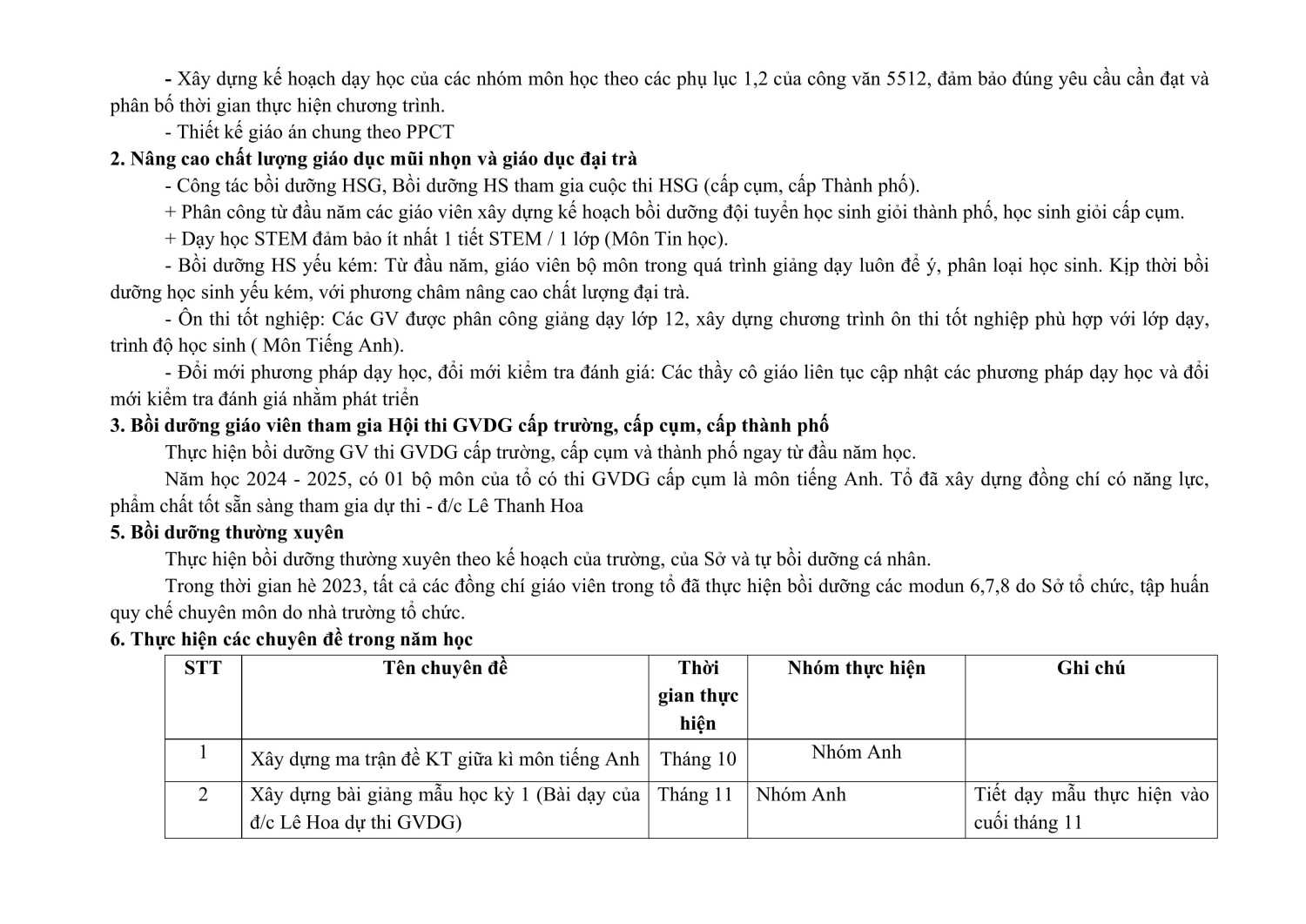 KH To NN Tinhoc GDTC GDQP 2024 2025 hình ảnh 3