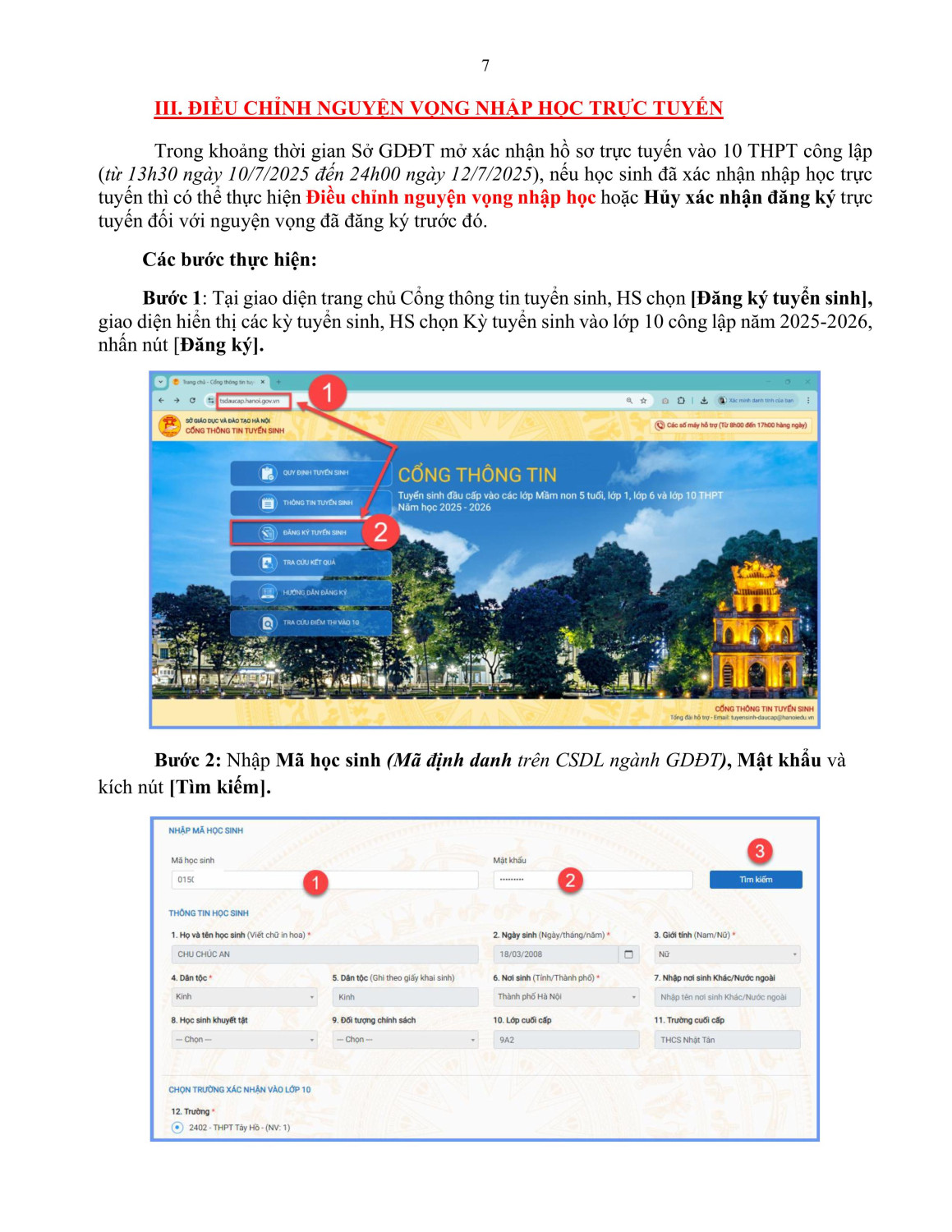 HD xac nhan nhap hoc Hoc Sinh 2025 2026 (05 7 2025) h├¼nh ß║únh 6